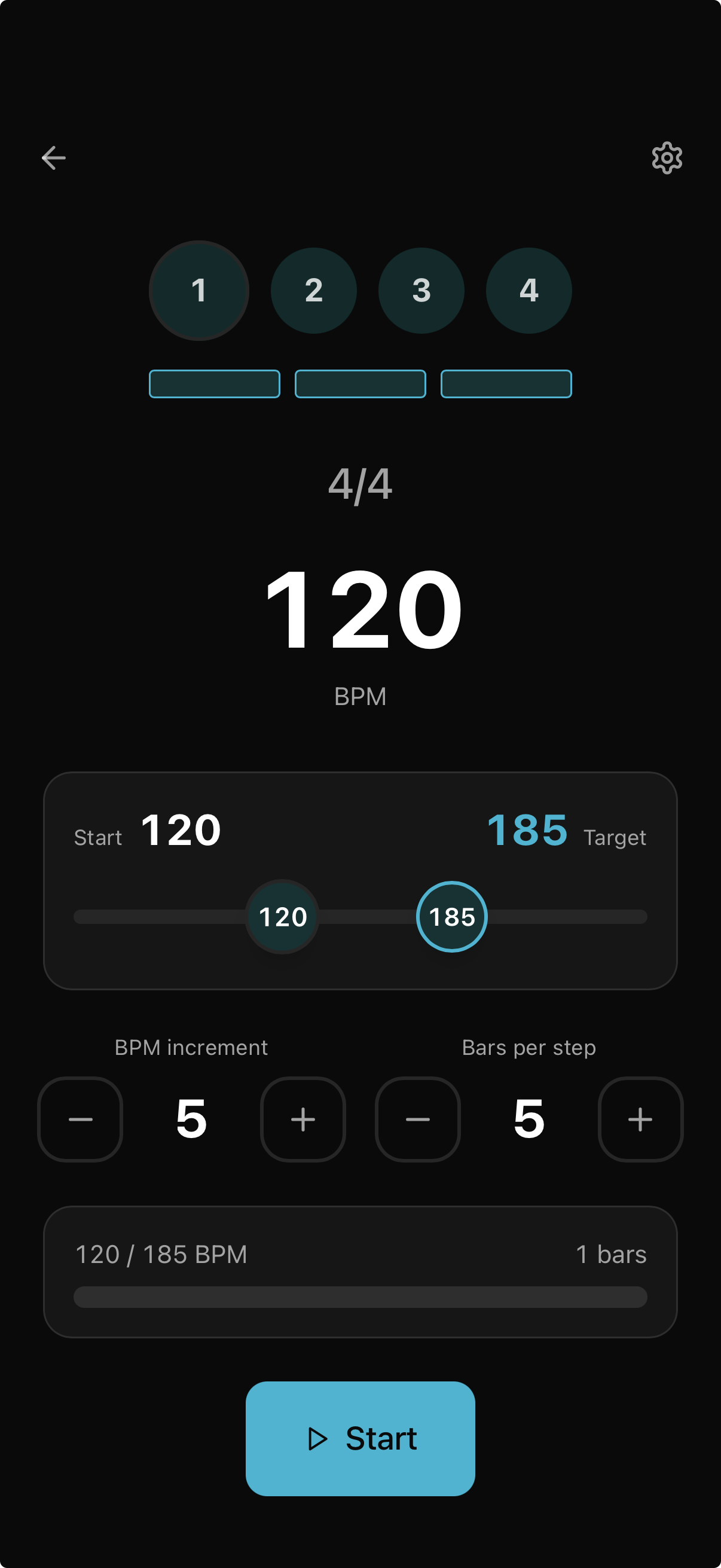 Metro Practice Mode with tempo ramping